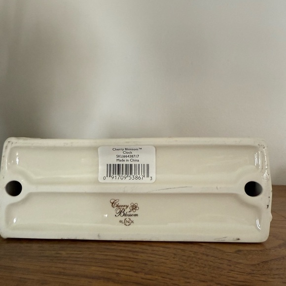 LENOX CHERRY BLOSSOM CLOCK, Timepiece Home Decorating 24 Karat Gold Desk Clock - Picture 4 of 8